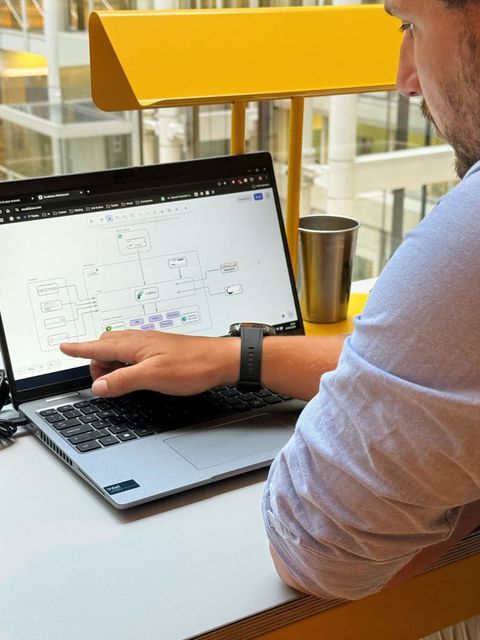 Project controls integration architecture mapped out on a laptop screen